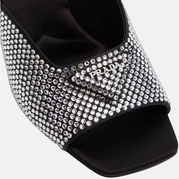 New Prada Crystal Embellished satin sandals $1,700 41 - Picture 3 of 15